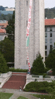 Drone Footage Shows Pro-Ceasefire Banner Unfurling on UC Berkeley's Bell Tower