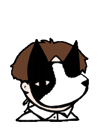 Dog Mask Sticker by Rhiannon Kate