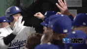 High Five Los Angeles Dodgers GIF by MLB
