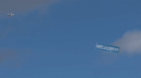 daytona 500 aerial banner GIF by NASCAR
