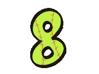 Softball Numbers Sticker