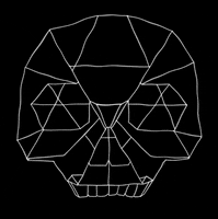 SoupWench art wave skull line GIF