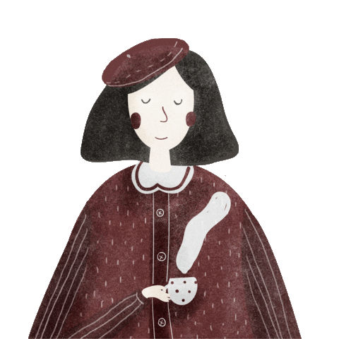 Coffee Time Girl Sticker by Aleksandra Konakova