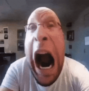 Angry Lawnmower Man GIF