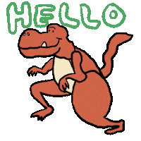 恐竜 Hello Sticker