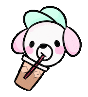 iced coffee dog Sticker