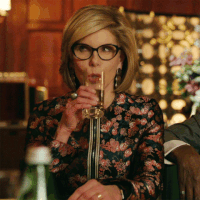 christine baranski sips tea GIF by CBS
