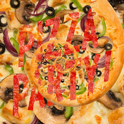 konczakowski party food text pizza GIF
