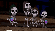 Time To Leave Skeleton GIF by Clasharama