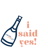 I Said Yes Champagne Sticker by Polka Dot Wedding