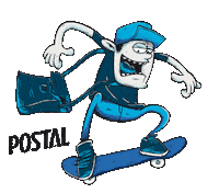 postalart skateboarding skateboard postal carteiro Sticker