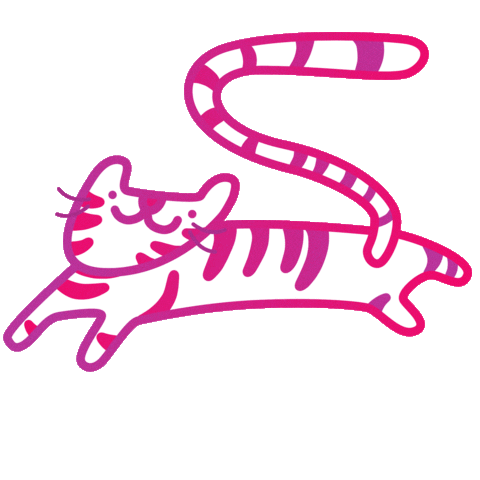 em_squems giphyupload cat running tiger Sticker