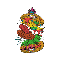 Burger Sticker by Pinkys Hog Roast BBQ & Grill
