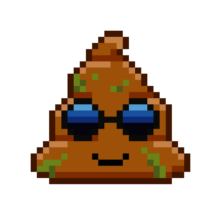Pixel Shitting Sticker by Poopies.io