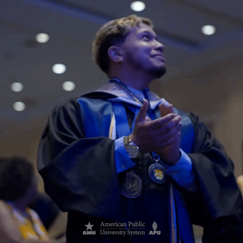 AmericanPublicUniversity giphyupload clapping applause graduation GIF