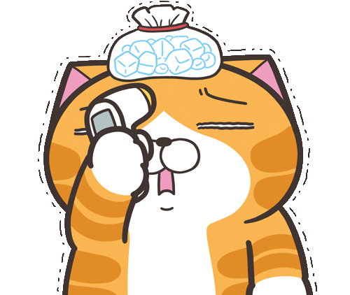 Sick Cat Sticker by MochiDad