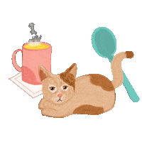 Tea Time Cat Sticker