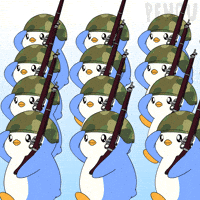 Huddle Up Patriots Day GIF by Pudgy Penguins