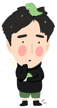 Thinking Think Sticker by Patricia Tjandra
