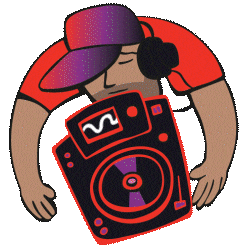 paulsutcliffe giphyupload dj playing turntable Sticker