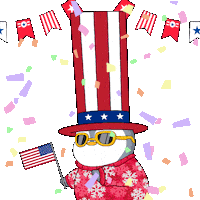 Celebrate United States Sticker by Pudgy Penguins
