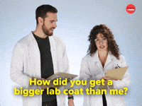 Bigger lab coat?