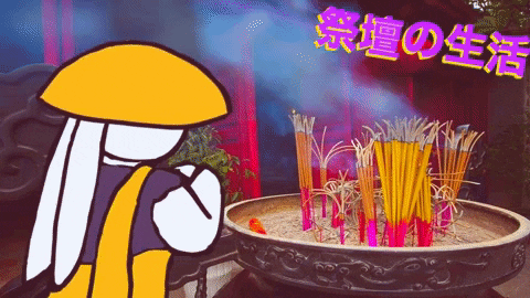 bunnybuddy giphygifmaker buddha temple GIF