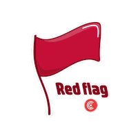 Red Flag Ets Sticker by ChektAhora