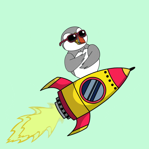 To The Moon Dancing GIF by Puffins