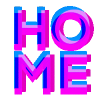 Home Blue Pink Sticker