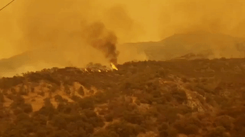 KNP Complex Fire Burns Under Orange Sky in California