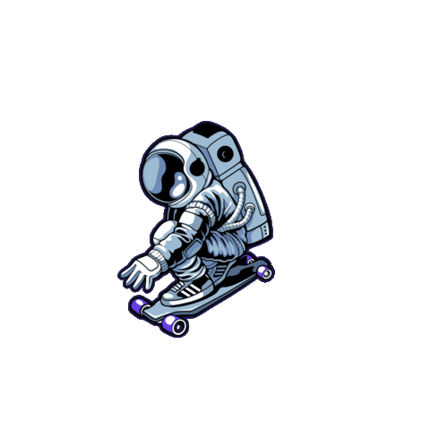 hostinger giphyupload skateboard spaceman webhosting Sticker