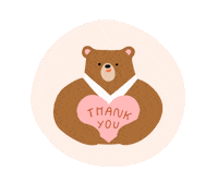 teabear_in thank you cute bear teabear Sticker