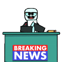 Breaking News Wow Sticker by Stikbot