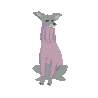 Sweater Weather Dog Sticker by zandraart