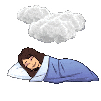 Good Night Sleeping Sticker by Ulya Kurbanova