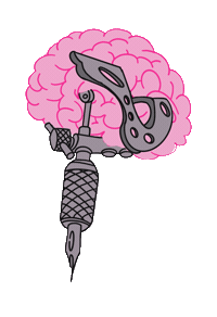 Tattoo Right Brain Sticker by Sideways Shakes