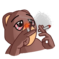 Teddy Bear Smoking Sticker by steady teddys