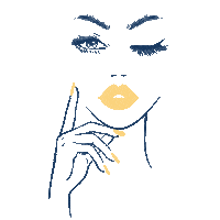 aesthetikpur blue gold lips blink Sticker
