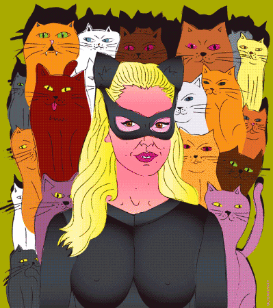 Cat Lady Illustration GIF by PEEKASSO