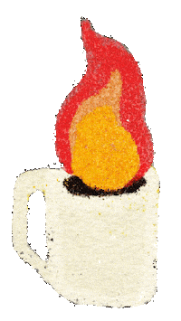 Coffee Burning Sticker