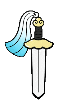 lunshu anime sparkle cny sword Sticker