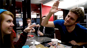 coreyvidal high five high self five GIF