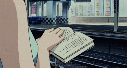 devineseverance giphyupload anime reading gentle vibes GIF