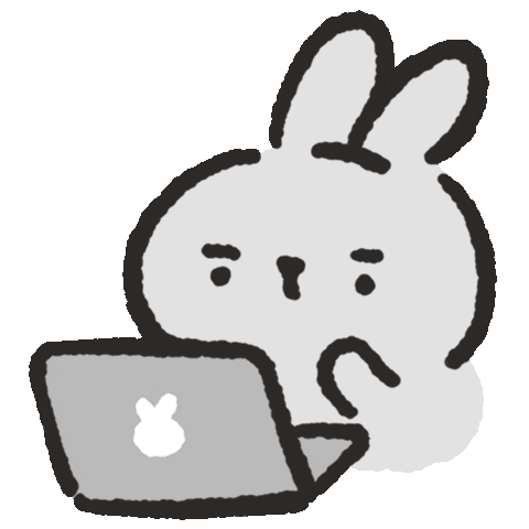 NieBuu giphyupload work rabbit computer Sticker