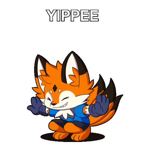 Happy Fun Sticker by Foxy