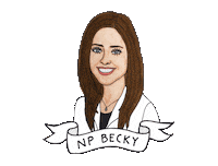 Np Becky Sticker by Red River Dermatology