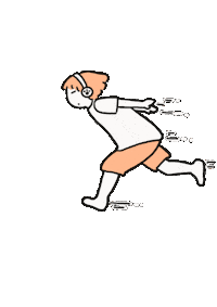 Girl Running Sticker