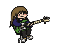 bassibassi guitar playing bass guitarist Sticker