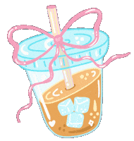 Spiritedartwork illustration pink coffee drink Sticker